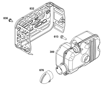 Exhaust Group Diagram and Parts List for 123P02-0026-H5 100000 - 19Z999 Briggs and Stratton Engine